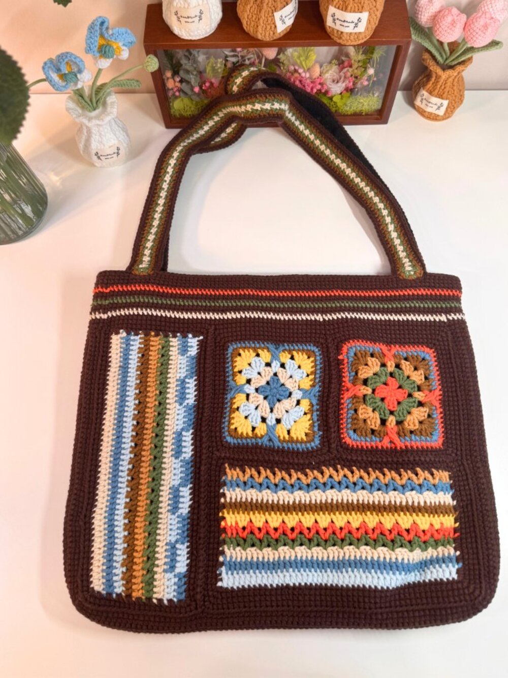 Handcrocheted Hazel Patchwork Crochet Tote - Picture 4 of 5